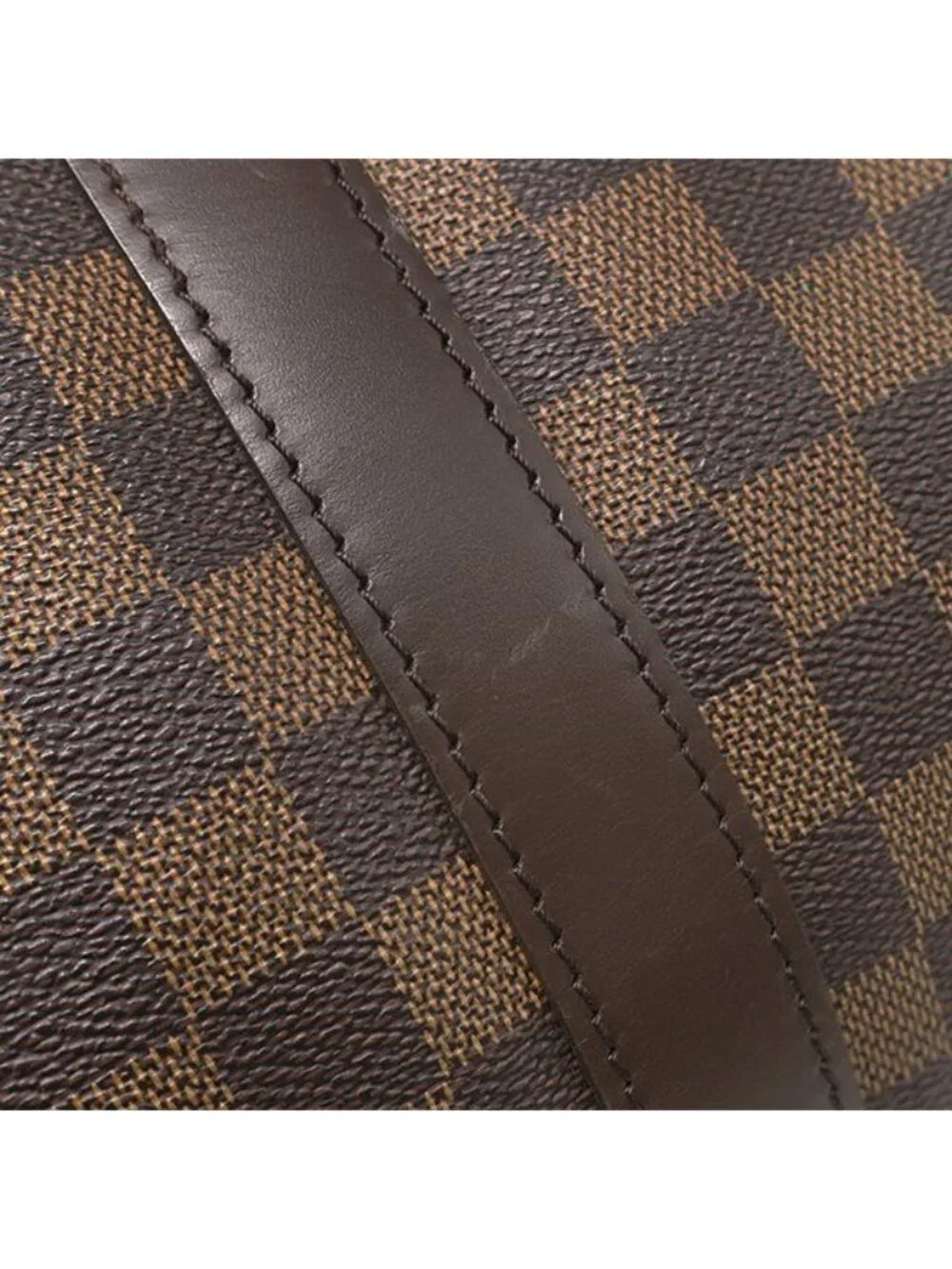 Louis Vuitton Boston Bag Keepall Bandouliere 55 Damier Canvas Ebene Gold Brown